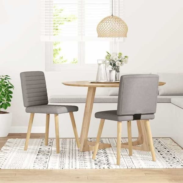 vidaXL Matstolar set om 2 taupe tyg 4101180