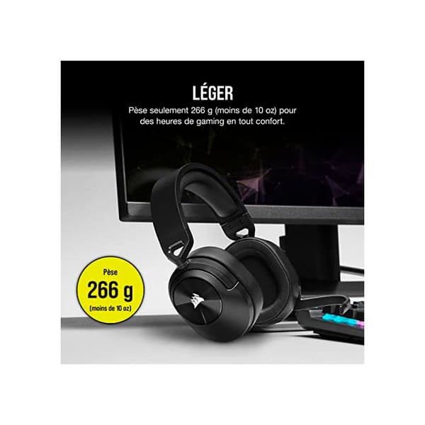 Gaming headset - Corsair - HS55 Wireless Core - Omnidirectional microphone - 50 mm - Range 15 m