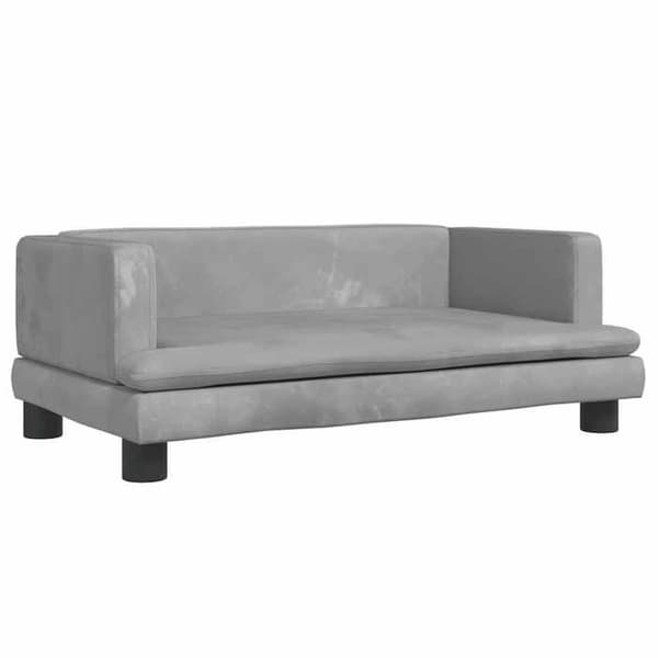 vidaXL Barnsoffa Ljusgrå 80x45x30 cm Sammet 3196306
