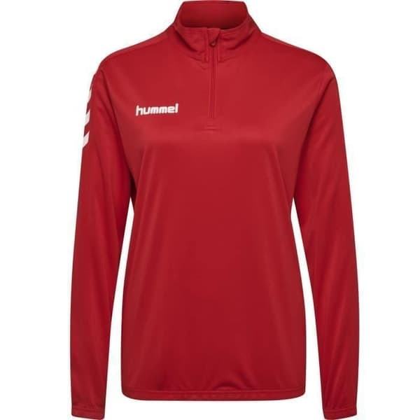 Damtröja - Hummel - Core Poly Half Zip - Röd - Multisport - Långa ärmar