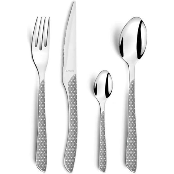 Eclat Geo Grey & White - 24-delars bestickset