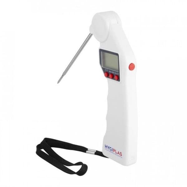 Professionell LCD-fällbar termometer vit