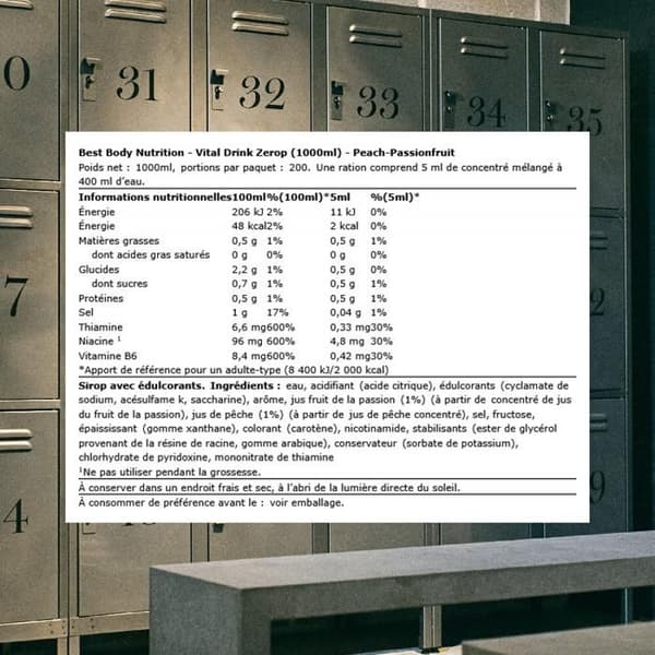 Low Carb Vital Drink - 1000 ml - Perzik maracunja