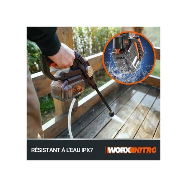 Högtryckstvätt - WORX - Hydroshot - 20V - 4.0Ah - Borstlös motor