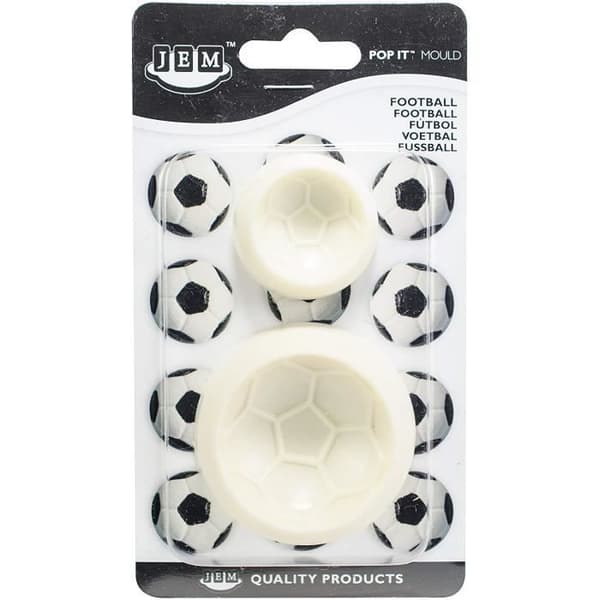 Tårtform - JEM - Set om 2 - Fotboll - Plast ABS - Vit