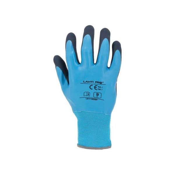 Blå latexhandskar L211908P, kort, "8", CE, LAHTI