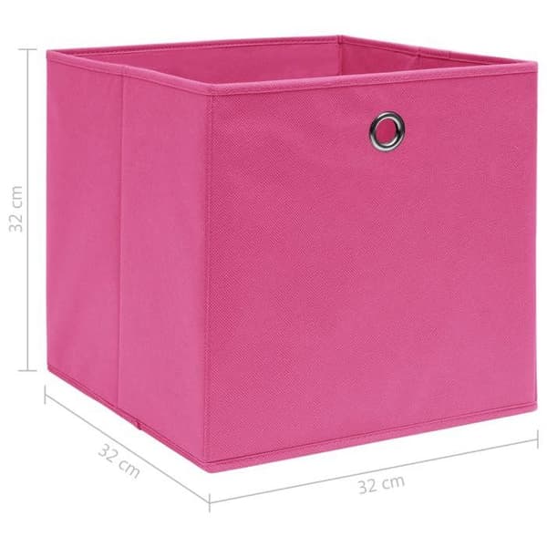 vidaXL Förvaringsboxar 10 st Rosa 32x32x32 cm Tyg