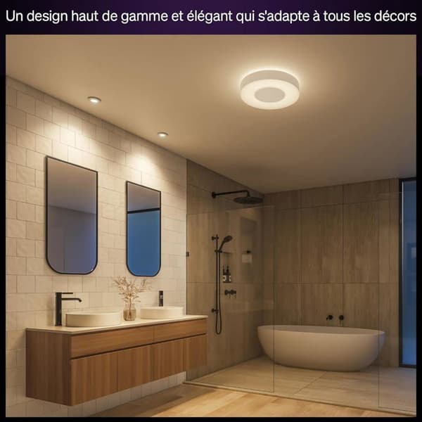 Philips Hue Xamento 1-pack inbyggda spotlights vit, smarta badrumslampor