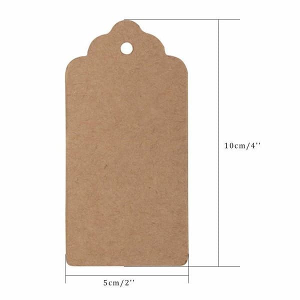 Presentetiketter - G2PLUS - G2PLUS - 100 etiketter - Kraftpapper - Jutesnöre 30m