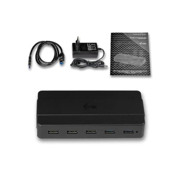 Koncentrator (hubb) - I-TEC - 7 portar - USB 3.0 - Med strömadapter