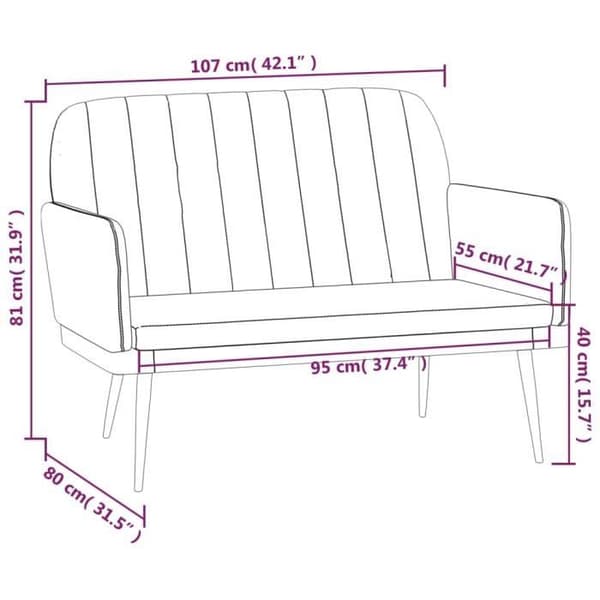351401 vidaXL bänk grå 107x80x81 cm konstläder