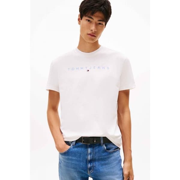 Kläder Tommy Jeans Modell Tjm Reg Linear Logo Tee - Färg Vit