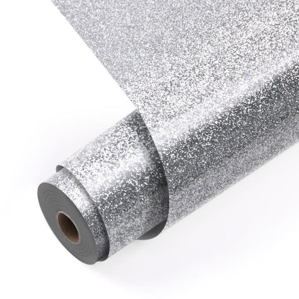 Värmeöverföringsvinyl Glitter - Silver - 30,5 x 90 cm