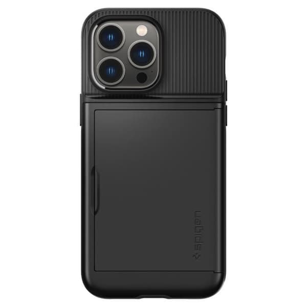 Fodral - SPIGEN - Slim Armor CS - iPhone 14 Pro - Svart - Dubbelt skydd - Halvstyvt