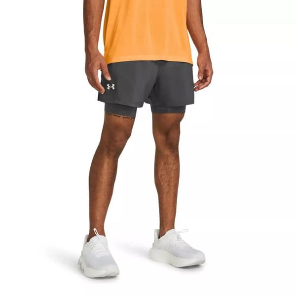 Under Armour Short Launch 5 2-i-1 mörkgrå – andningsbar löparshorts