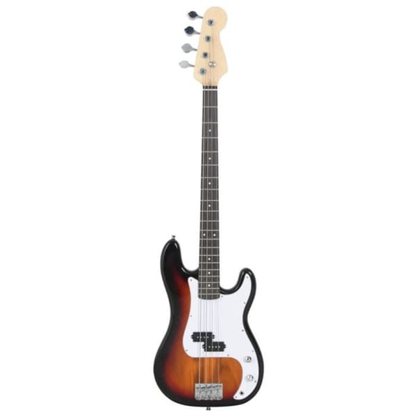 Nybörjare elektrisk basgitarr brun och vit 4 4 46