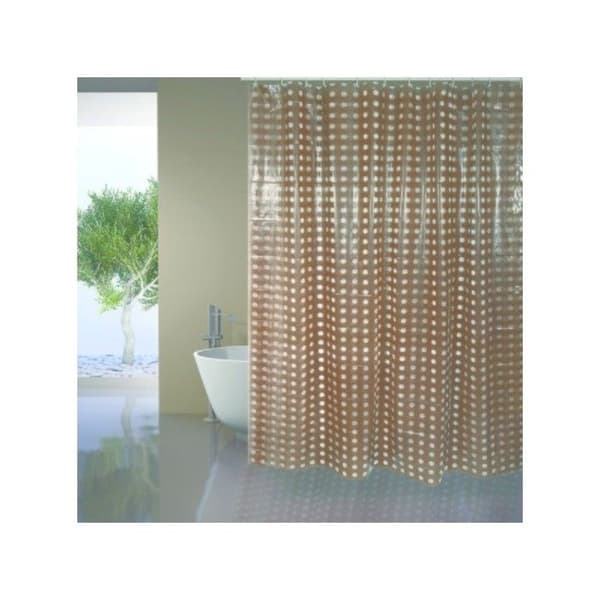 Duschdraperi PVC 180x200cm Brun - Öglor inkluderade MSV