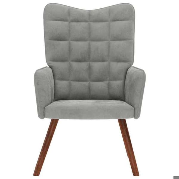 vidaXL Relaxstol Ljusgrå Sammet 4016810