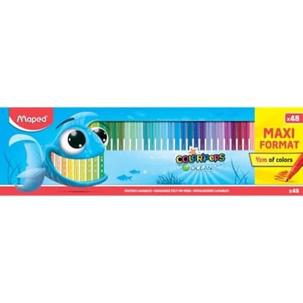 Pennor - MAPED - Ocean - 48 stycken - Medelspets 2 mm - Suddbara