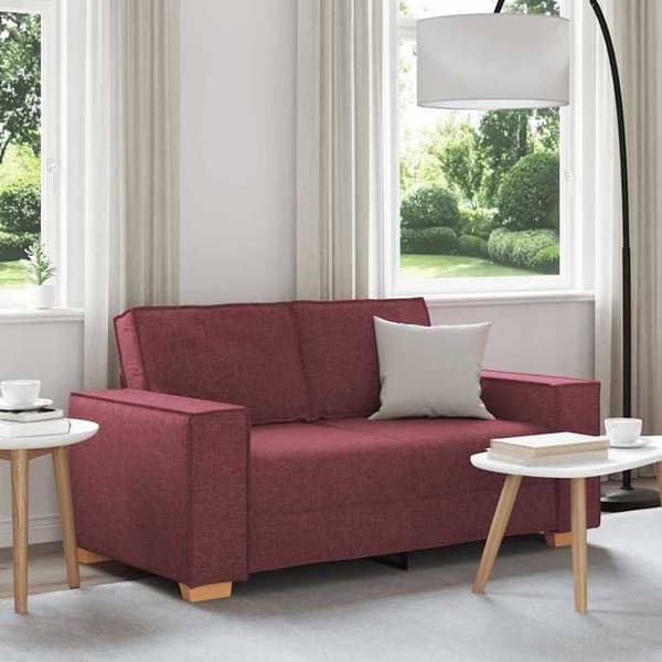 Soffa 2 platser Röd vin 120 cm Tyg