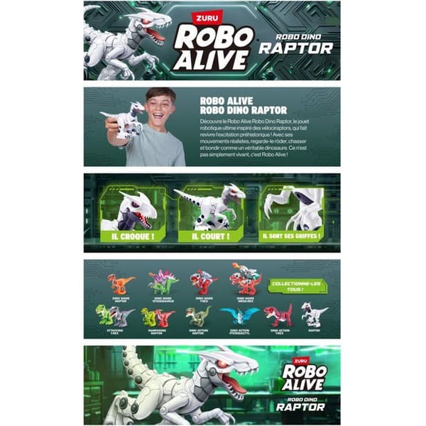 Figur - ZURU - Robot Alive Raptor - Vit - Från 3 år