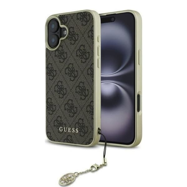 Guess hårdskal 4G Charms Collection för iPhone 16 Plus - Brun