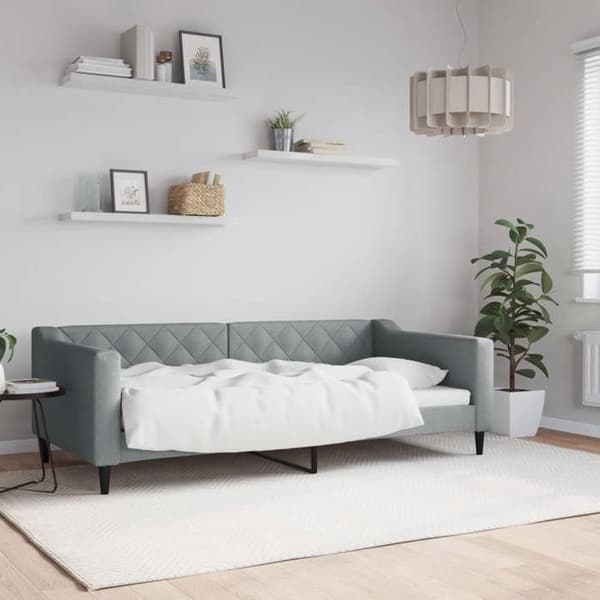 vidaXL Längdsoffa ljusgrå 90x190 cm tyg 354171