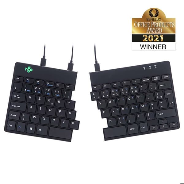 R-Go Split Break (svart, med kabel, AZERTY - FR)