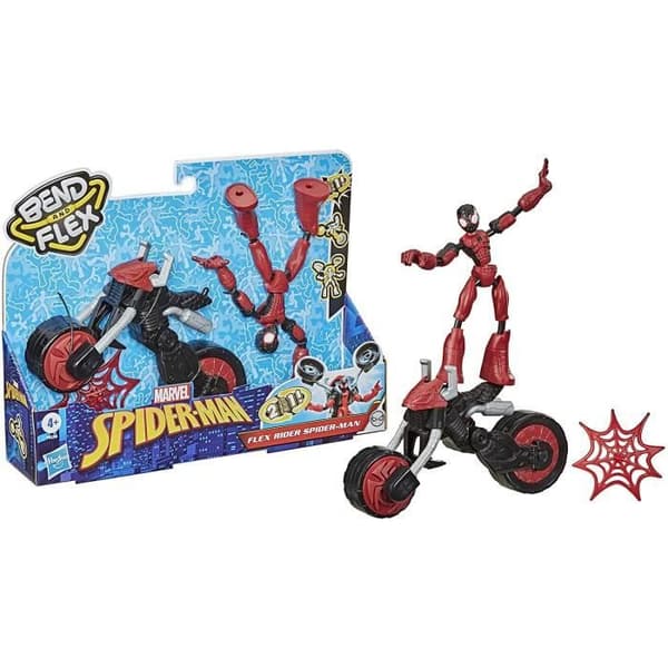 Spider-Man Bend och Flex Action Figur med 2-i-1 motorcykel - MARVEL