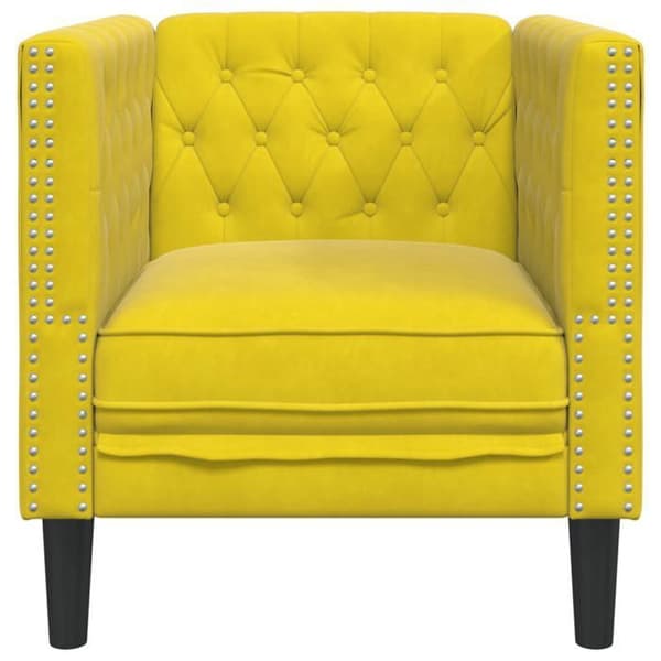 vidaXL Chesterfield-fåtölj i gul sammet 372679