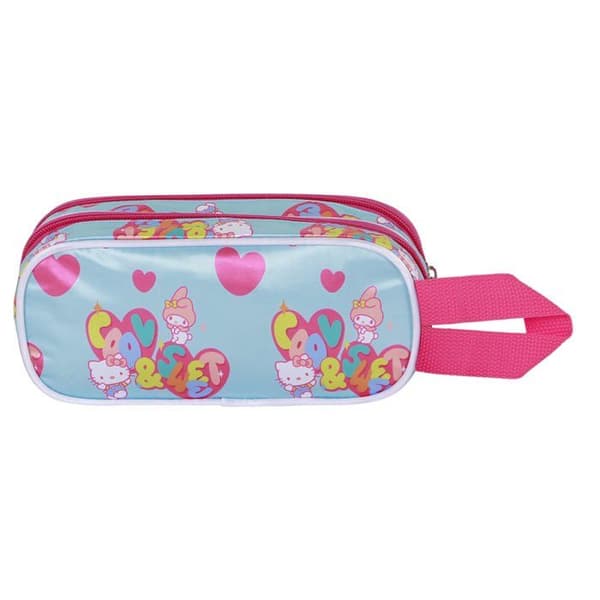 Trousse Dubbel 3D - Hello Kitty Vänskap - Blå - En storlek