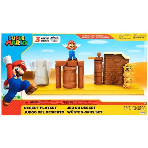 Playset Mario - Super Mario - Öken Tema - Storlek 6cm