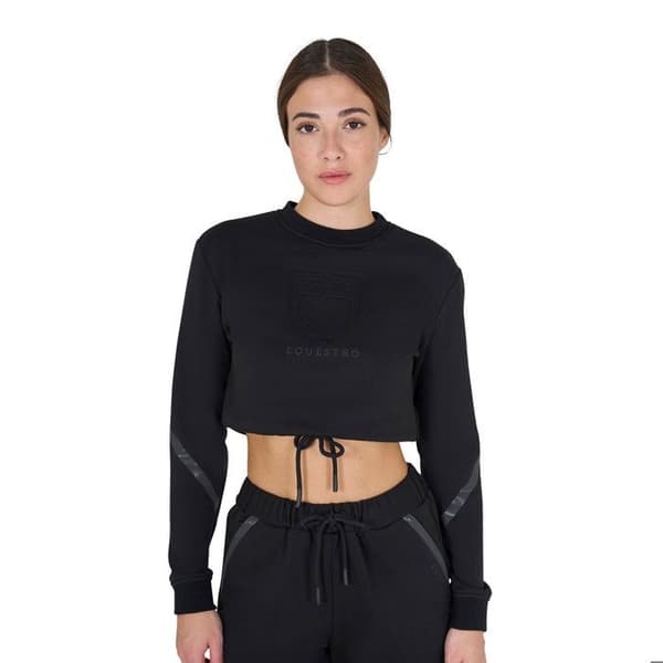 Sweatshirt crop rund hals dam Equestro