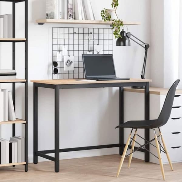 Sido bord - VIDAXL - 100x50x77 cm - Ingenjörsträ & stål - Höjdjusterbar - Rektangulär