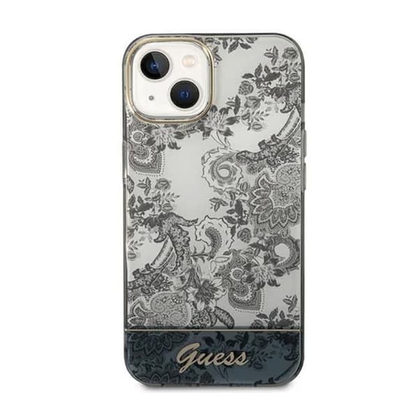 Coque - Guess - Porcelain Collection - iPhone 14 Plus - Grå - Hård - Syntetisk