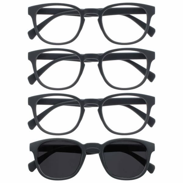 Läsglasögon - Opulize - RRRS2-7-250 - Rund båge - UV400-skydd - 4-pack