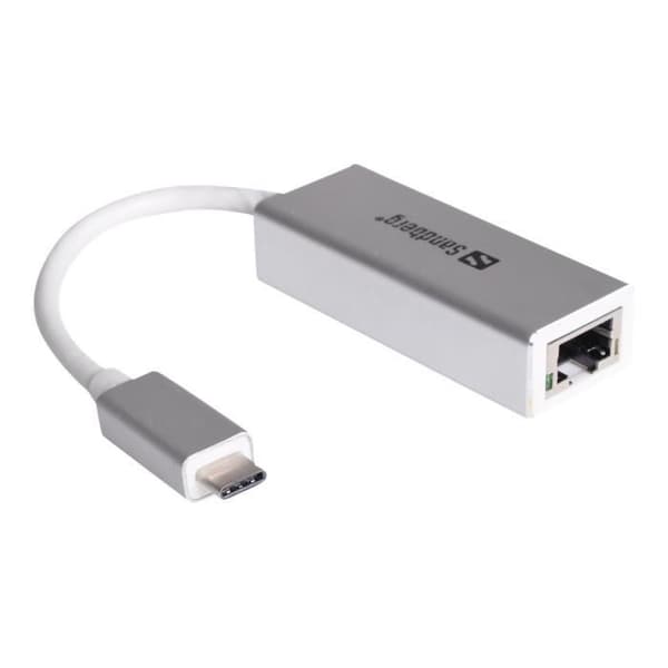 Nätverksadapter - SANDBERG - USB-C - Gigabit Ethernet - 1 Gbps - Trådad - Extern