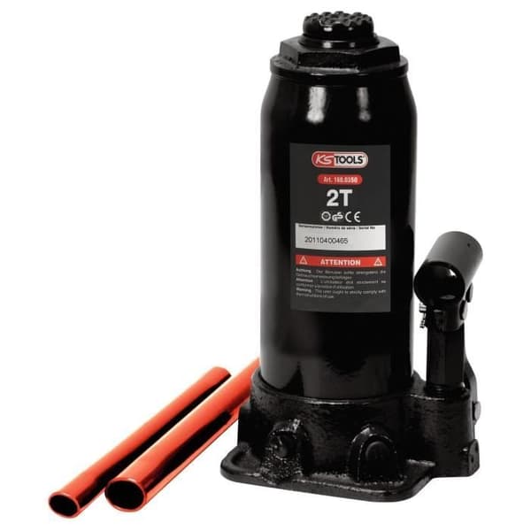 Hydraulisk flasklyft - KS TOOLS - 2T - Stål - Universell - Bil