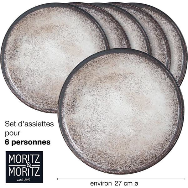 Moritz & Moritz VIDA Middagsfat Set om 6 Beige - Elegant porslin