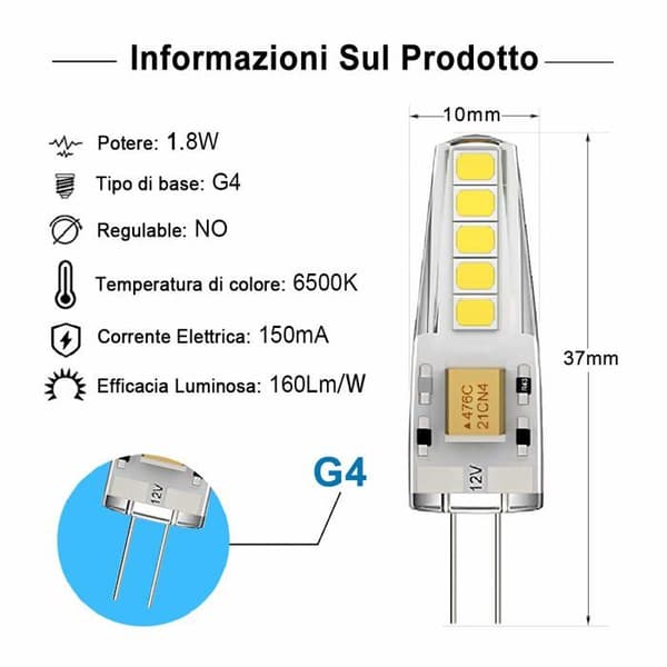 Ampoule LED - EXTRASTAR - IT-G4SL - 1,8W - Kallvit - G4