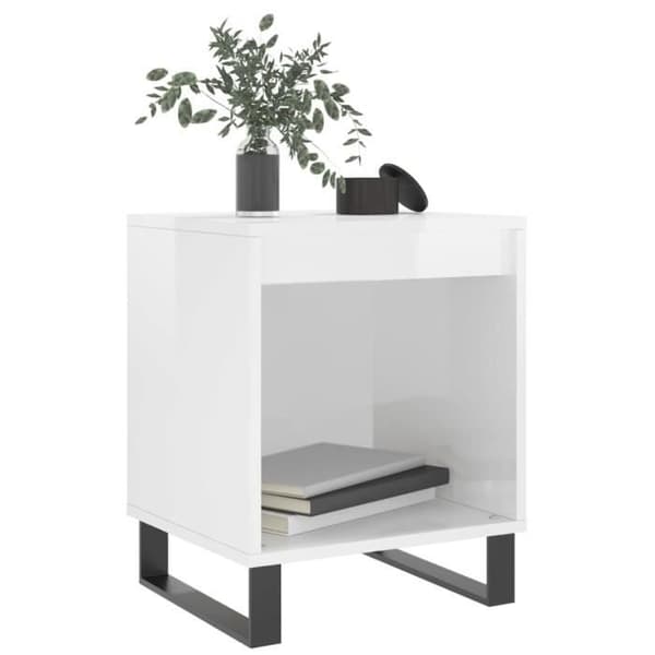 vidaXL Sängbord 2 st Blankvit 40x35x50 cm 830737