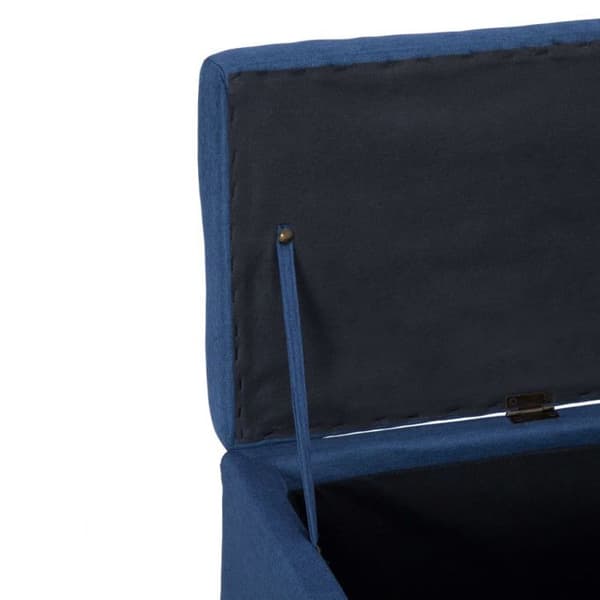 vidaXL Bänk med förvaringsfack 116 cm Blå polyester