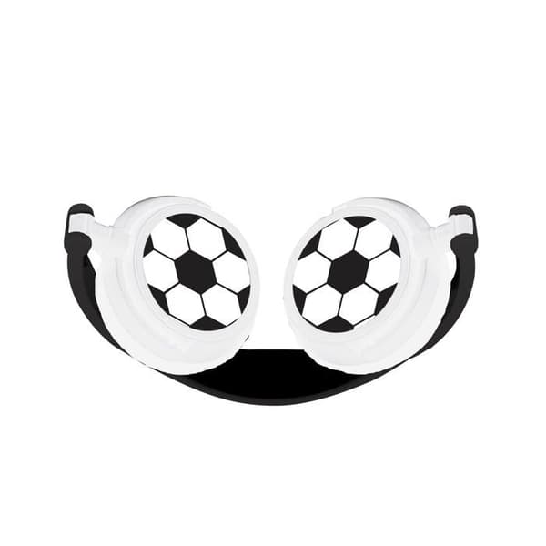 Fällbara stereohörlurar för fotboll med volymbegränsning