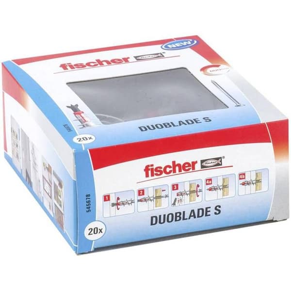 Fischer 545678 DUOBLADE S LD Plugg för gipsplattor 44 mm 20 st