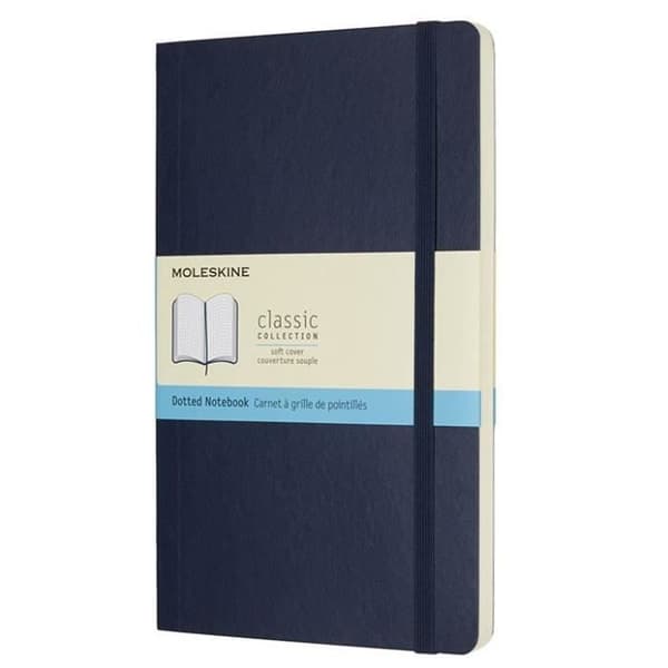 MLSK Notebook Moleskine Storformat 13x21 cm Prickade sidor Soft pärm Saphir - 8055002854764