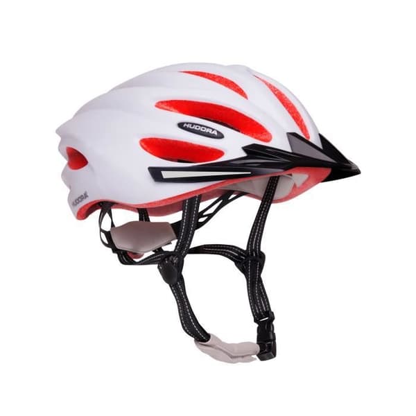 Hudora - BASALT cykelhjälm - stl 56-59 - Vit/Orange