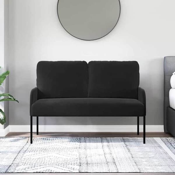Kuddsoffor 110cm Svart Fanér
