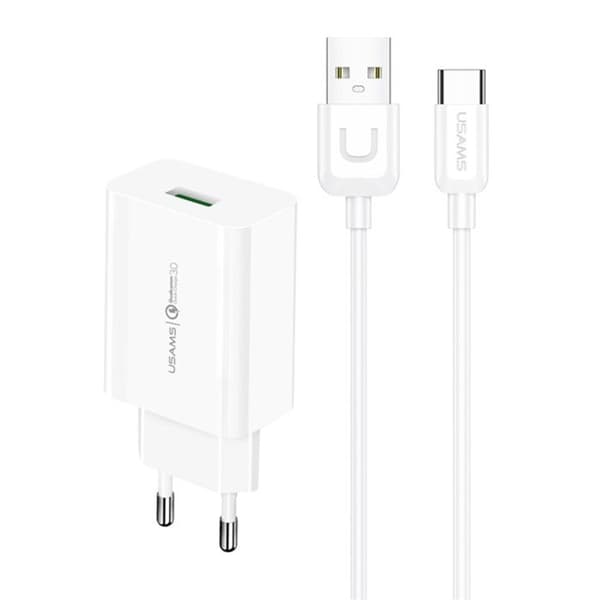 Laddare - USAMS - T22 - 18W - QC 3.0 - USB-C