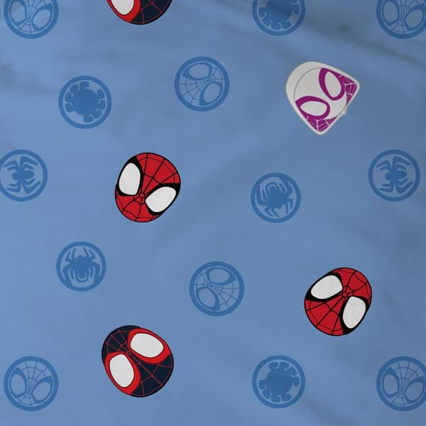 Barnsängsset 100% Bomull - SPIDEY LITTLE - Blå - 140x200+63x63cm