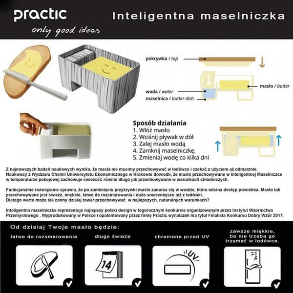 Vattenburk - PRACTIC - Grå - Bokträ - Utan BPA - Inkluderar: Flytande